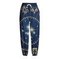 Zodiac Astrology Symbols Print Fleece Lined Knit Pants