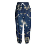 Zodiac Astrology Symbols Print Fleece Lined Knit Pants
