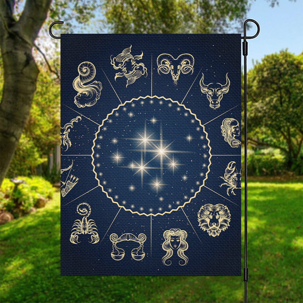 Zodiac Astrology Symbols Print Garden Flag