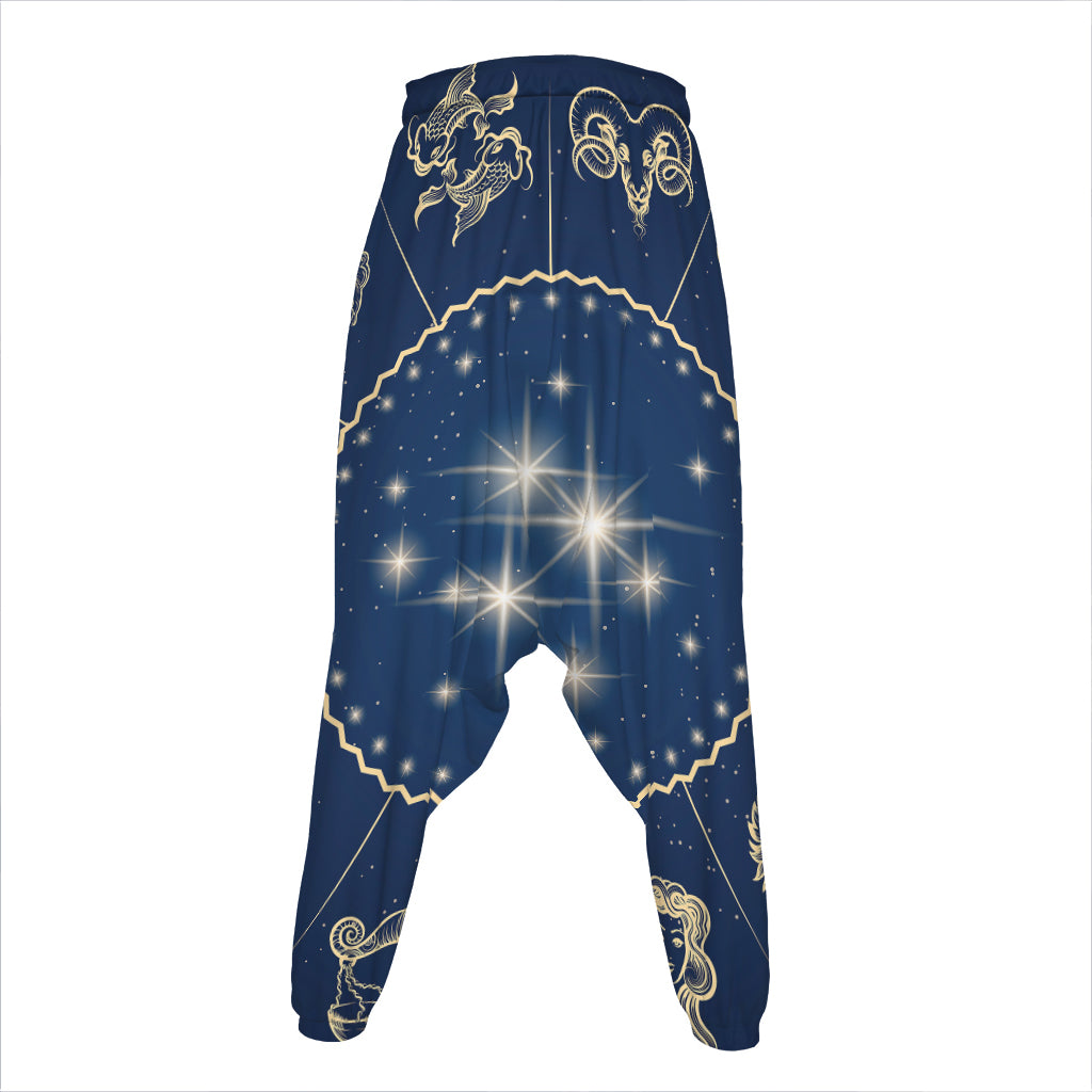 Zodiac Astrology Symbols Print Hammer Pants