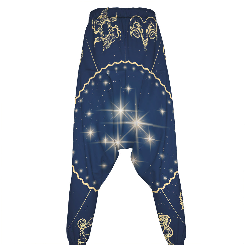 Zodiac Astrology Symbols Print Hammer Pants