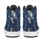 Zodiac Astrology Symbols Print High Top Leather Sneakers