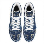 Zodiac Astrology Symbols Print High Top Leather Sneakers