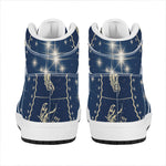 Zodiac Astrology Symbols Print High Top Leather Sneakers