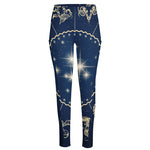 Zodiac Astrology Symbols Print High-Waisted Pocket Leggings