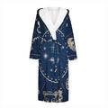 Zodiac Astrology Symbols Print Hooded Bathrobe