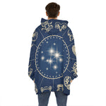 Zodiac Astrology Symbols Print Hoodie Blanket