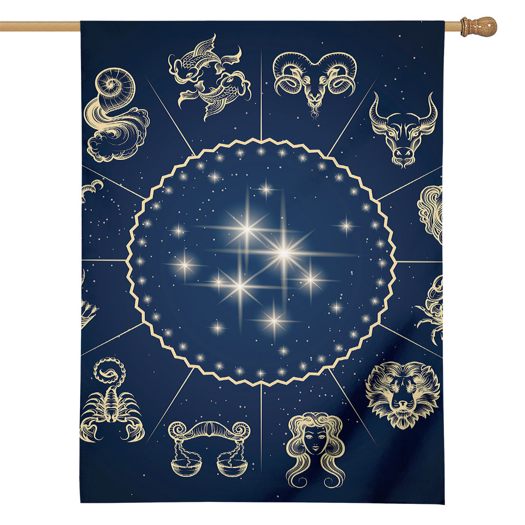 Zodiac Astrology Symbols Print House Flag