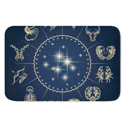 Zodiac Astrology Symbols Print Indoor Door Mat