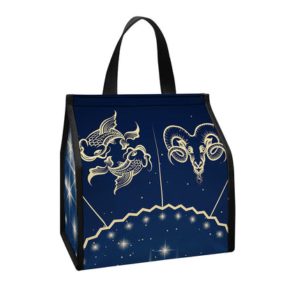 Zodiac Astrology Symbols Print Insulated Lunch Tote