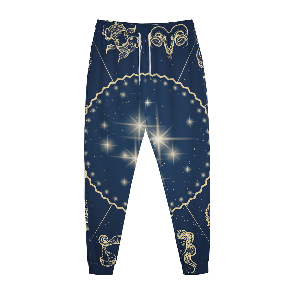 Zodiac Astrology Symbols Print Jogger Pants