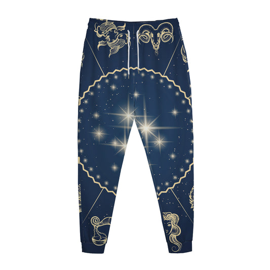 Zodiac Astrology Symbols Print Jogger Pants
