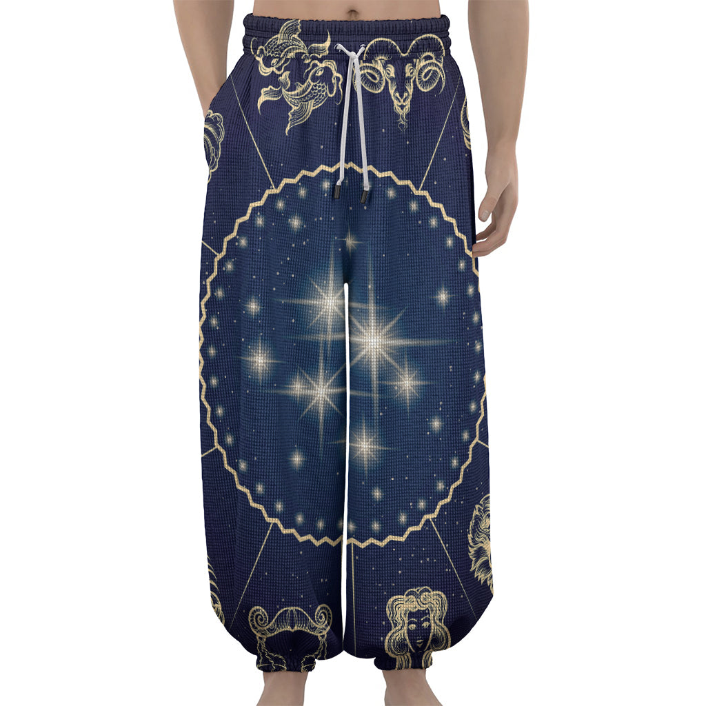 Zodiac Astrology Symbols Print Lantern Pants