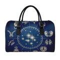 Zodiac Astrology Symbols Print Leather Duffel Bag