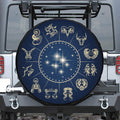 Zodiac Astrology Symbols Print Leather Spare Tire Cover