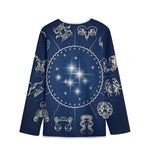 Zodiac Astrology Symbols Print Long Sleeve Short Coat