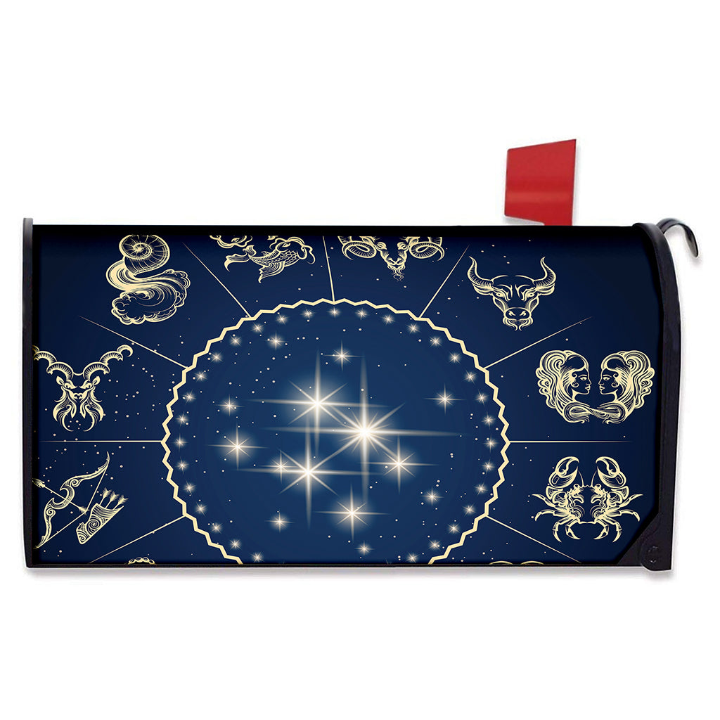 Zodiac Astrology Symbols Print Mailbox Cover