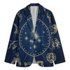 Zodiac Astrology Symbols Print Men's Cotton Blazer