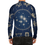 Zodiac Astrology Symbols Print Men's Long Sleeve Rash Guard