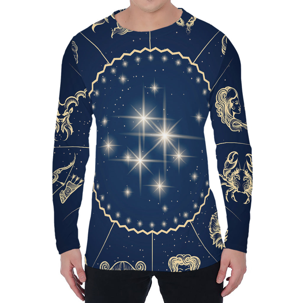 Zodiac Astrology Symbols Print Men's Long Sleeve T-Shirt