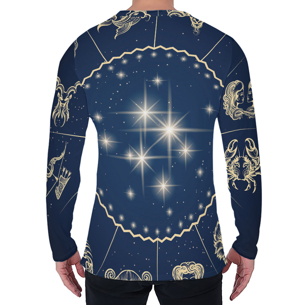 Zodiac Astrology Symbols Print Men's Long Sleeve T-Shirt