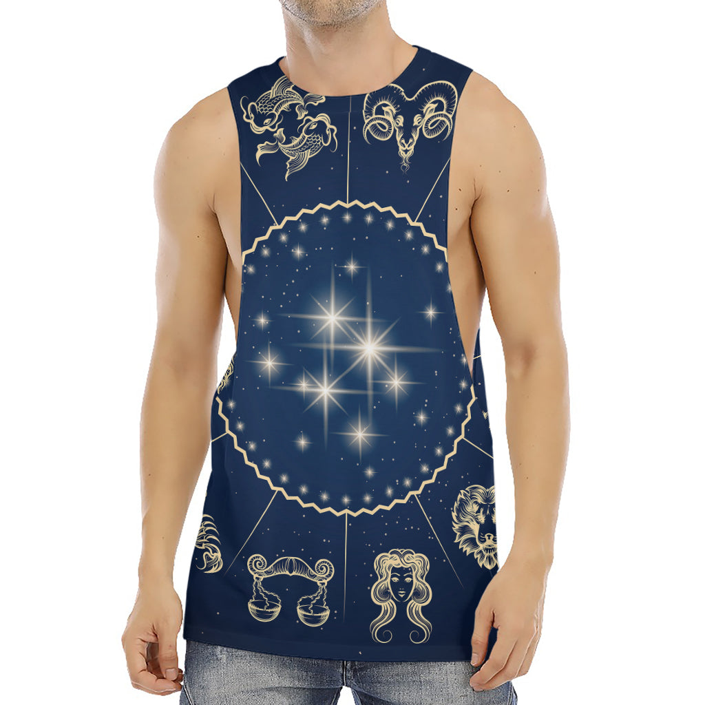 Zodiac Astrology Symbols Print Men's Muscle Tank Top