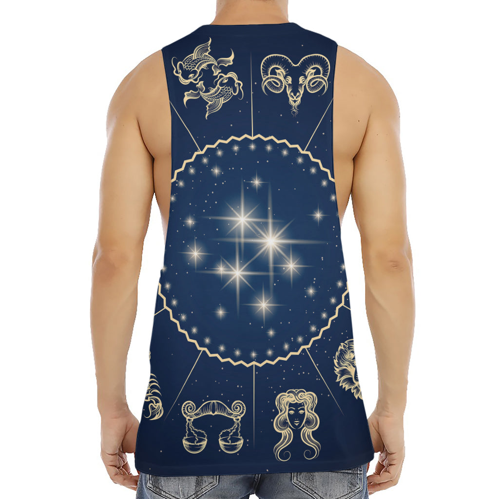 Zodiac Astrology Symbols Print Men's Muscle Tank Top