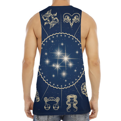 Zodiac Astrology Symbols Print Men's Muscle Tank Top
