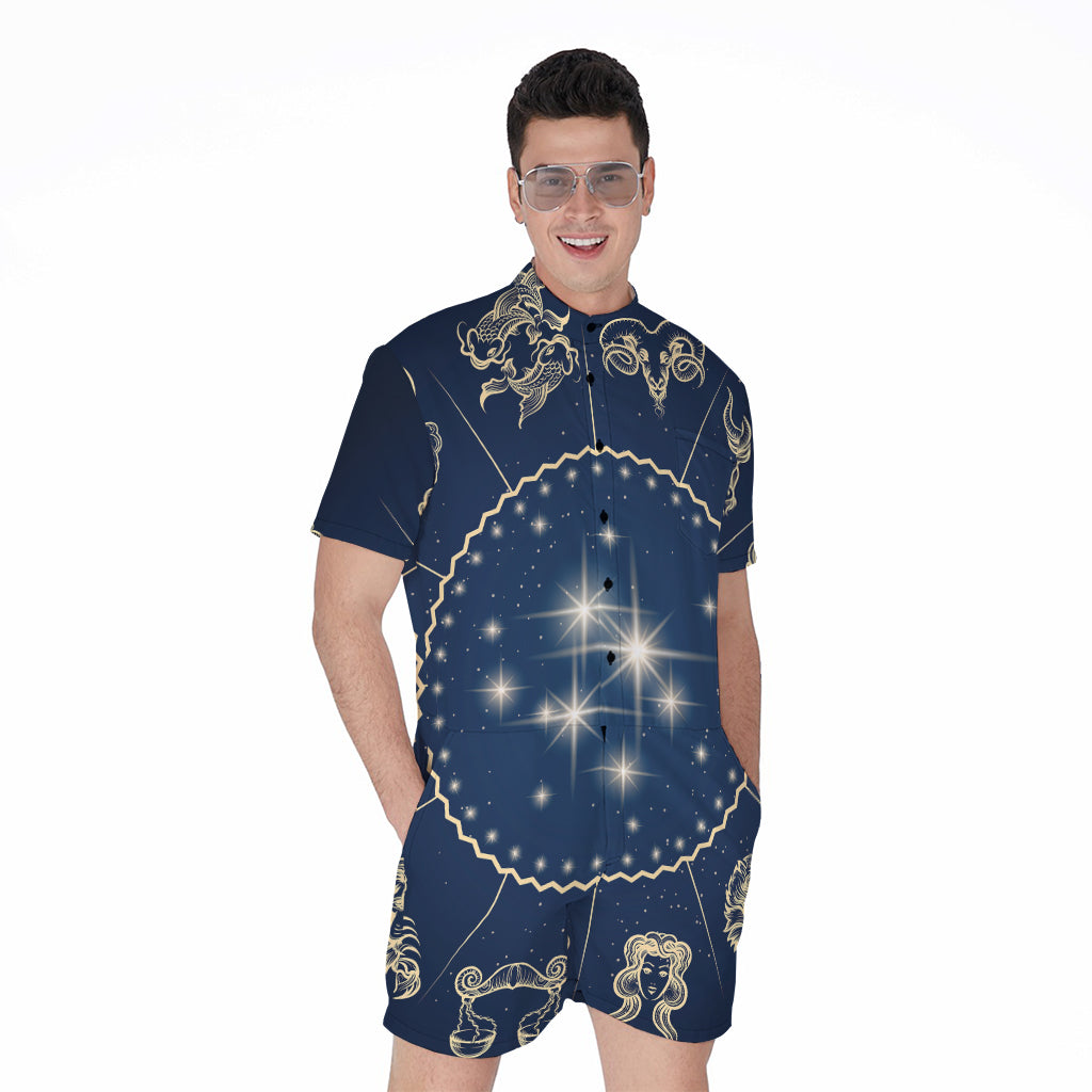 Zodiac Astrology Symbols Print Men's Rompers