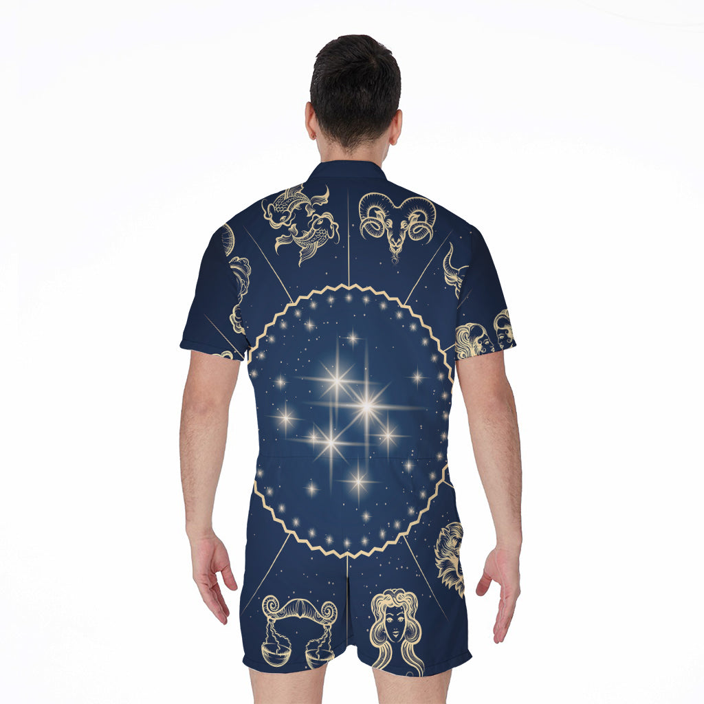 Zodiac Astrology Symbols Print Men's Rompers