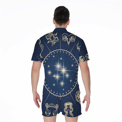 Zodiac Astrology Symbols Print Men's Rompers