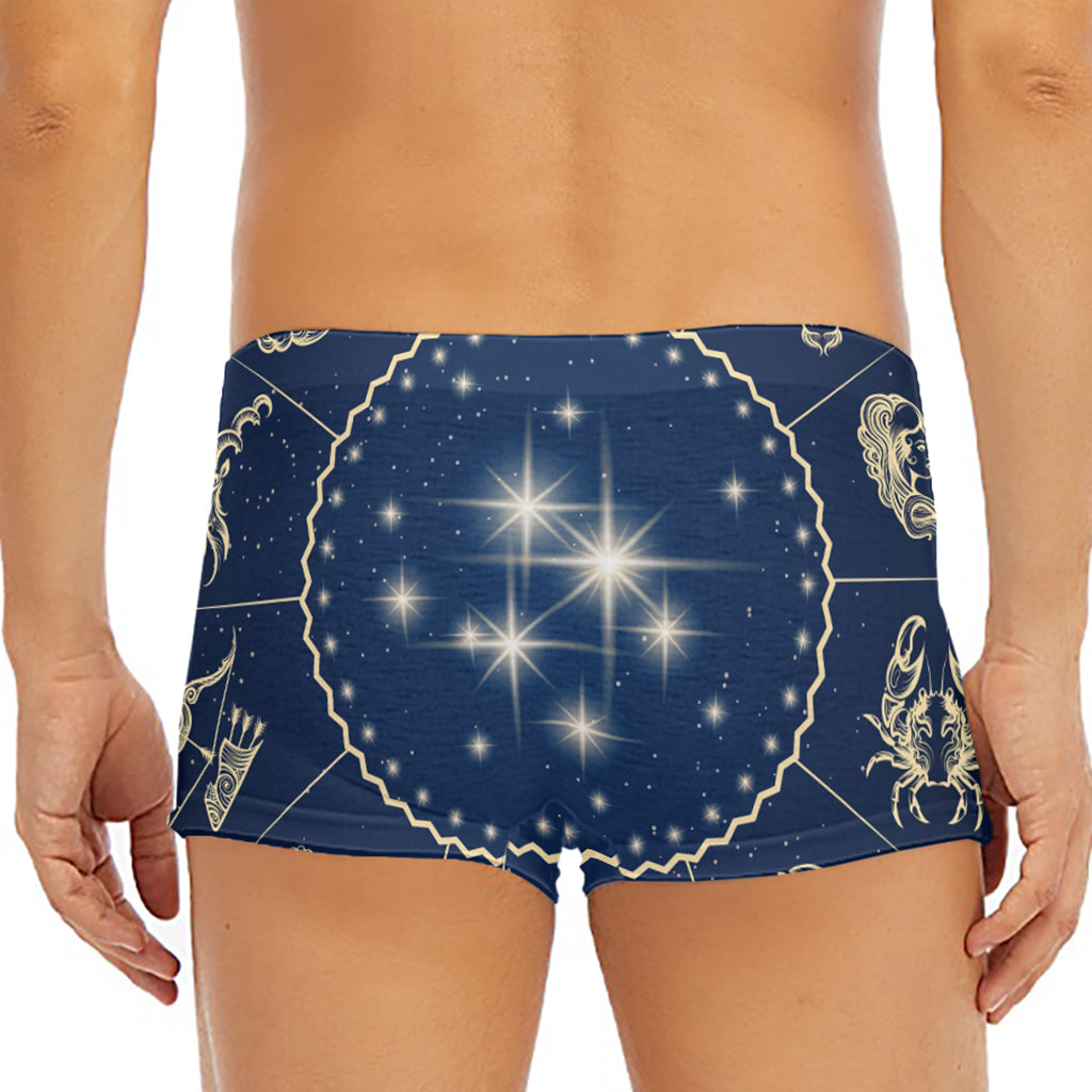 Zodiac Astrology Symbols Print Men's Short Boxer Briefs