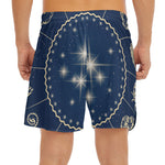Zodiac Astrology Symbols Print Men's Split Running Shorts