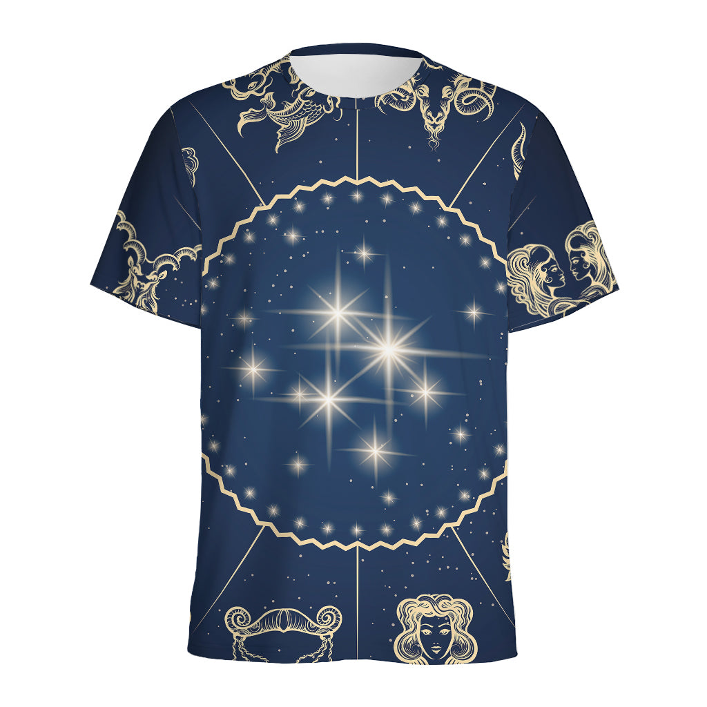 Zodiac Astrology Symbols Print Men's Sports T-Shirt