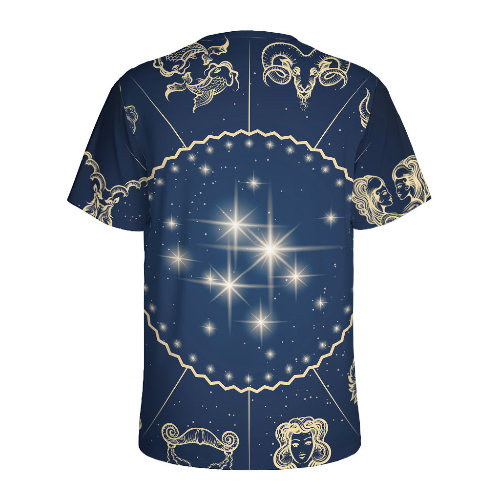 Zodiac Astrology Symbols Print Men's Sports T-Shirt