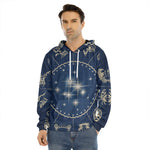 Zodiac Astrology Symbols Print Men's Velvet Pullover Hoodie