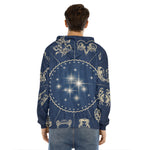 Zodiac Astrology Symbols Print Men's Velvet Pullover Hoodie