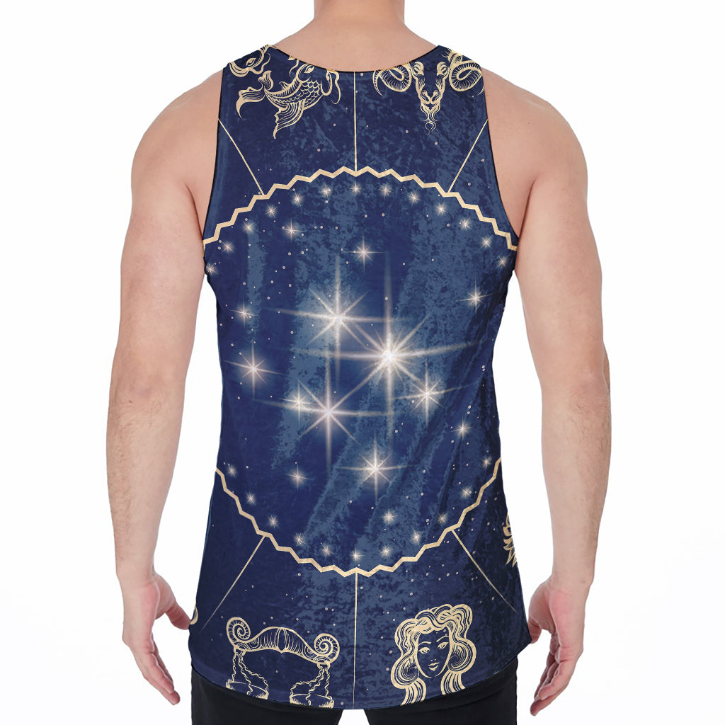 Zodiac Astrology Symbols Print Men's Velvet Tank Top