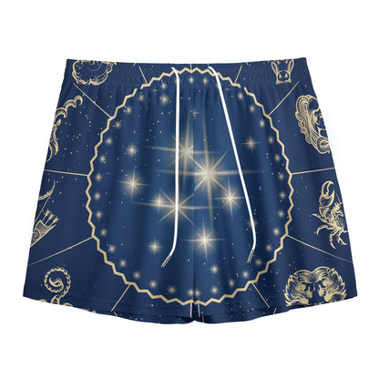 Zodiac Astrology Symbols Print Mesh Shorts