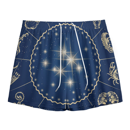 Zodiac Astrology Symbols Print Mesh Shorts