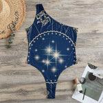 Zodiac Astrology Symbols Print One Shoulder Bodysuit
