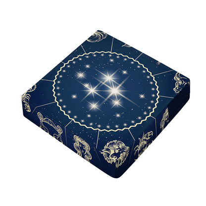 Zodiac Astrology Symbols Print Outdoor Seat Cushion Cover