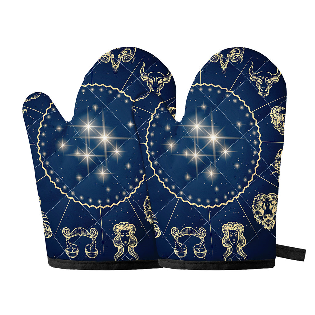 Zodiac Astrology Symbols Print Oven Mitts