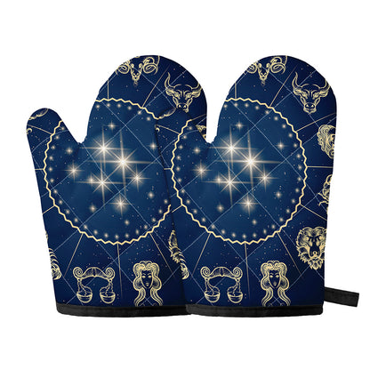 Zodiac Astrology Symbols Print Oven Mitts
