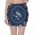 Zodiac Astrology Symbols Print Pencil Mini Skirt