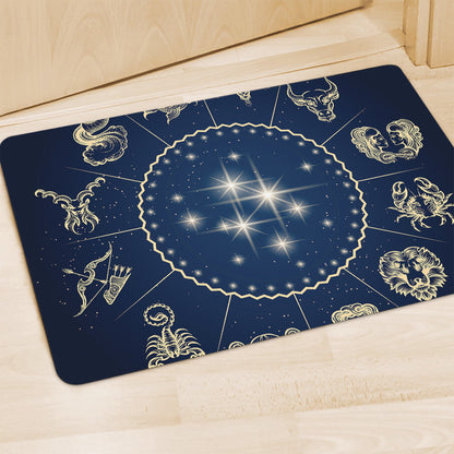 Zodiac Astrology Symbols Print Polyester Doormat