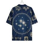 Zodiac Astrology Symbols Print Rayon Hawaiian Shirt