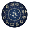 Zodiac Astrology Symbols Print Round Blanket