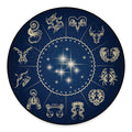 Zodiac Astrology Symbols Print Round Floor Mat