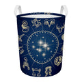 Zodiac Astrology Symbols Print Round Laundry Basket